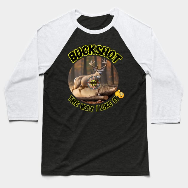 Buck Shot Deer Hunter Sights Prize Trophy Baseball T-Shirt by Spacetrap